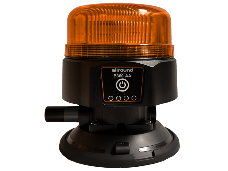 B360 zuignap zwaailamp met accu en afstandsbediening AMBER LED & AMBER lens
