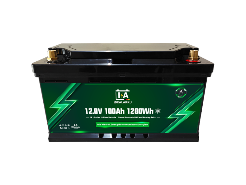 IDEALAKKU IA-12-100H Lithium LifePo4 accu met verwarming en bluetooth app