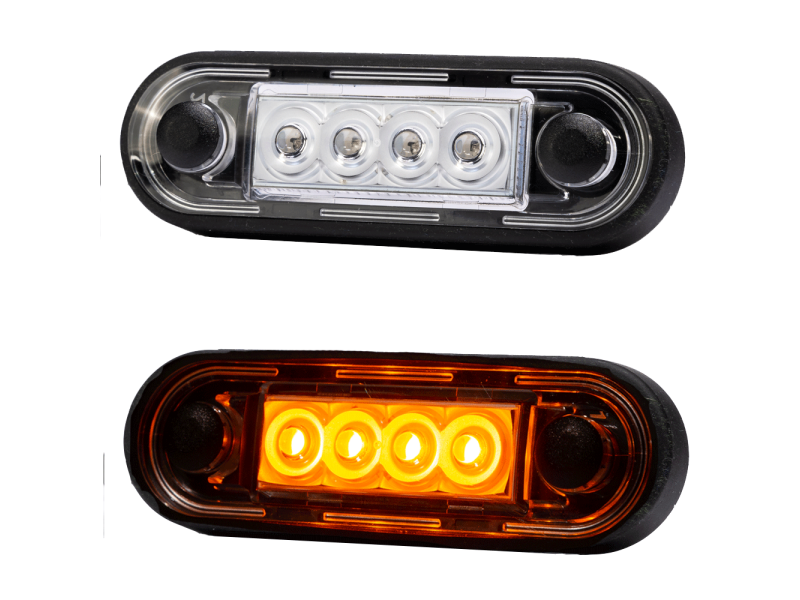 LED markeerlicht voor vlakke montage en buismontage ORANJE & WITTE LED