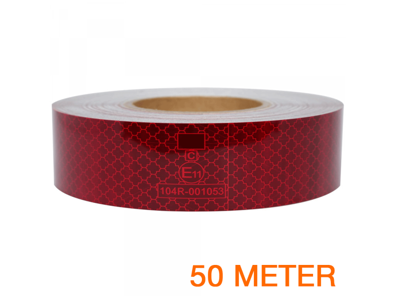 Reflecterende tape ECE R104 ROOD 50 meter