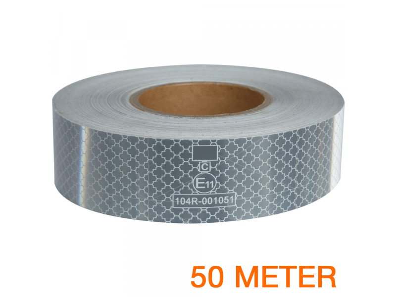 Reflecterende tape ECE R104 WIT 50 meter