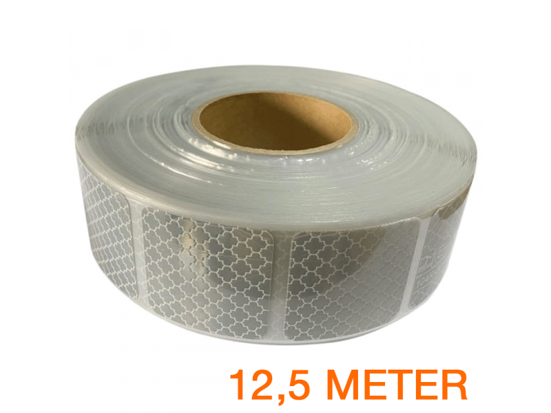 Reflecterende tape gesegmenteerd ECE R104 WIT 12,5 meter