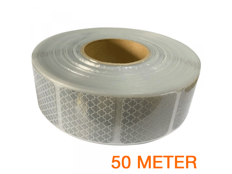 Reflecterende tape gesegmenteerd ECE R104 WIT 50 meter