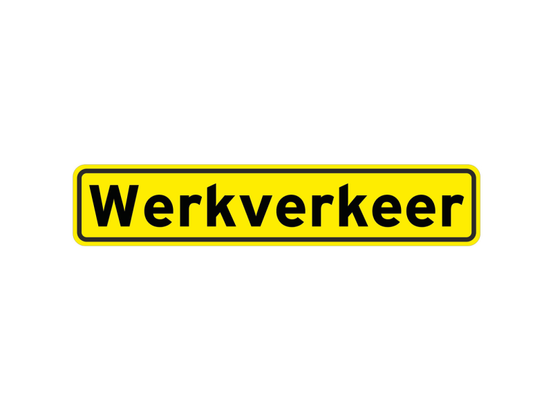 Werkverkeer sticker 100 x 20 cm