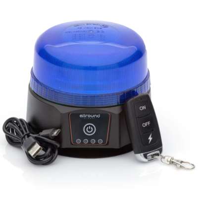 Zwaailamp met accu BLAUW