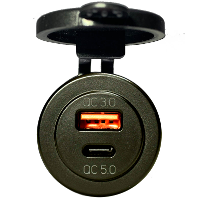 Inbouw USB-A QC3.0 + USB-C QC5.0 PD snellader