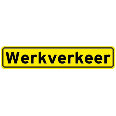 Werkverkeer bord 100 x 20 cm