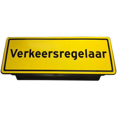verkeersregelaar zonneklep bord