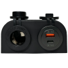 Opbouw USB-A QC3.0 + USB-C QC5.0  + sigarettenaansteker met behuizing